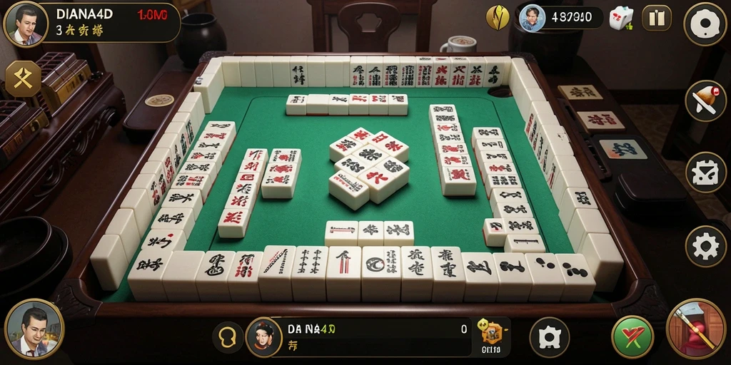 Screenshot DIANA4D menampilkan gameplay Mahjong yang menantang dan menarik.