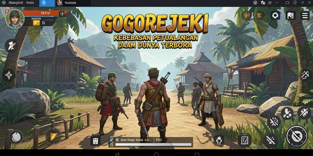 Gameplay seru di dunia terbuka GOGOREJEKI dengan berbagai petualangan.