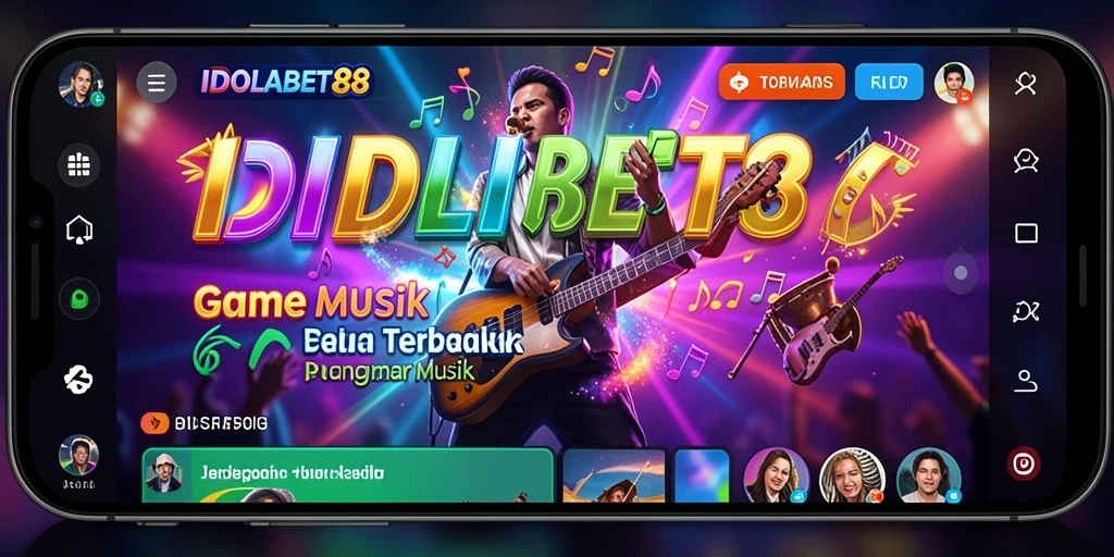 Tampilan gameplay seru dalam IDOLABET88 dengan berbagai lagu.