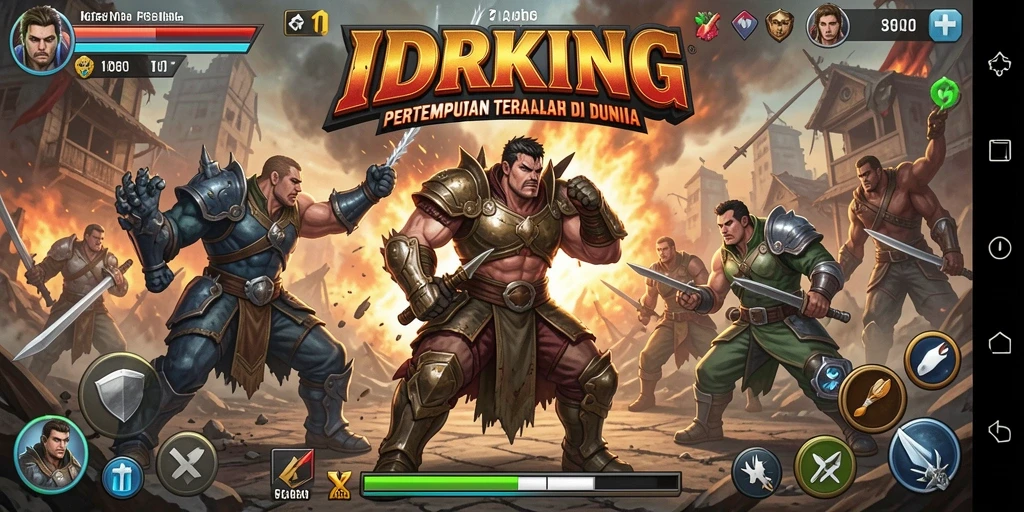 Tangkapan layar utama dari permainan <strong>IDRKING</strong> menunjukkan aksi pertarungan yang intens.