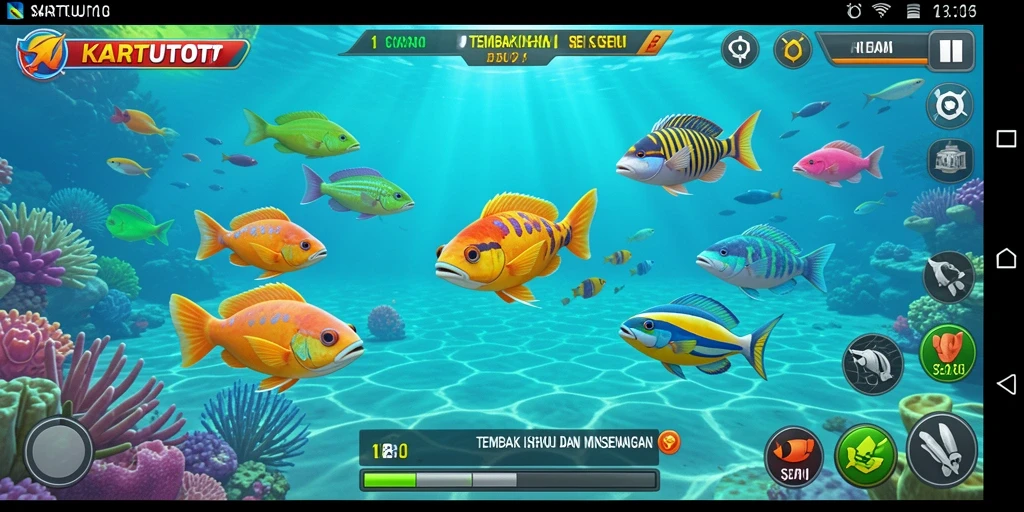 Gambaran gameplay menembak ikan di KARTUTOTO yang seru dan interaktif.