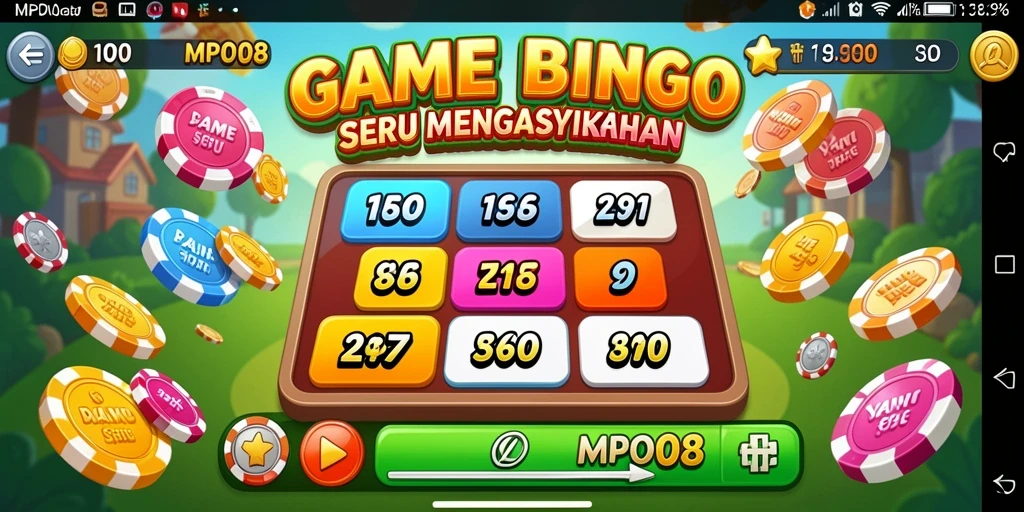 Screenshot MPO08 menampilkan gameplay Bingo yang seru dan interaktif.