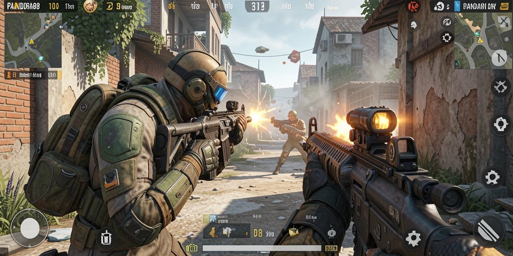 Tangkapan layar menunjukkan pertempuran intens dalam gameplay PANDORA88.