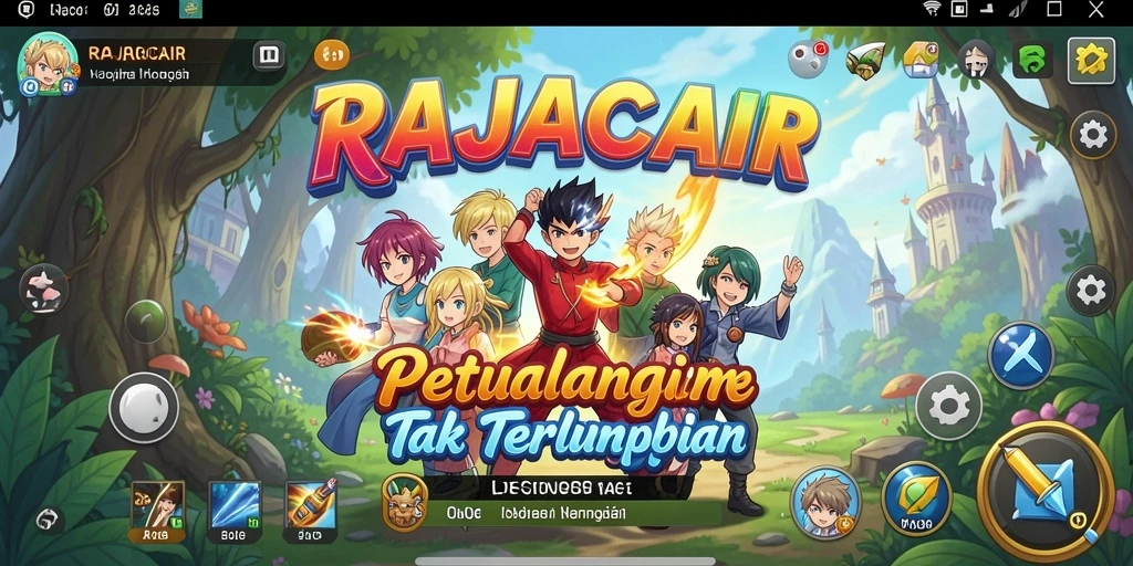 Screenshot menunjukkan pertarungan seru dalam dunia anime RAJACAIR.